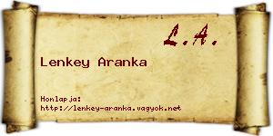Lenkey Aranka névjegykártya