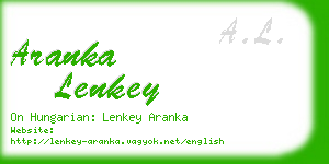 aranka lenkey business card